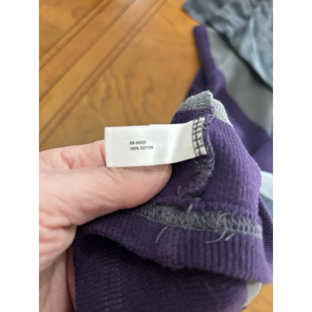 Gap Kids‎ Sz Xl Gray Purple Color Block Crew Next Sweater Y2K
